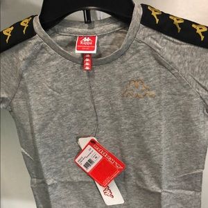 NWT KAPPA Kids tee shirt gray gold t top